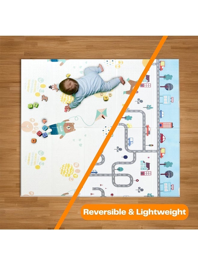 Beauenty Baby Play Mat, 200 * 180 * 1CM Waterproof Non-Slip Large Reversible Playmat Crawling Mat, Extra Thick Soft Baby Playmats for Playing or Camping Mat Bedroom Living Room Plush Carpet Area - Image 3